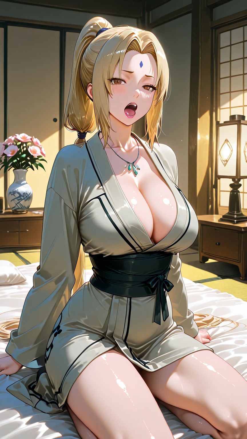 The prompt for the given theme is: "Asuka (from the Senran Kagura), 8K quality, ultra-detailed, high-resolution, masterpiece:1.2, no extra arms, no extra legs, no extra fingers, beautiful detailed eyes, beautiful detailed lips, extremely detailed face and eyes, long eyelashes, anime style, vibrant colors, studio lighting."