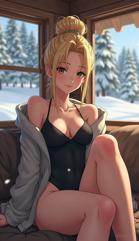 Absurd resolution, high resolution, (masterpiece:1.4), ultra-detailed, 1girl, wide-angle lens distortion, shy, sitting, sexual invite expression, in the snow, thighs, hand between legs, have to pee, leg together, cute, one eye closed, heavy breathing, cammy, squishy thighs, masturbating,