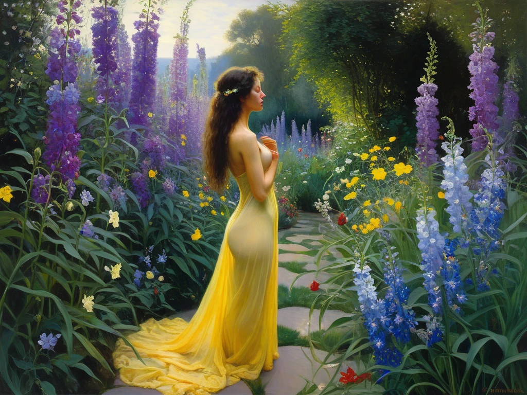 a detailed photo of Kelly Hu in a sheer colorful gown without underwear, strolling through a candy land garden in full bloom on a moonlit night, sultry poses, mainly viewed from behind, best quality,4k,8k,highres,masterpiece:1.2,ultra-detailed,realistic,photo-realistic:1.37,HDR,UHD,studio lighting,ultra-fine painting,sharp focus,physically-based rendering,extreme detail description,professional,vivid colors,bokeh,portrait

