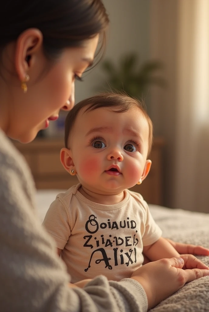 There is a woman holding a baby and a pacifier in her lap, imagem de qualidade muito baixa, imagem de perfil, LinkedIn, fotografia, fotografia de perfil, Valentina Embaralhamento, by Amelia Peláez, Lorena Avarez, Upload de alta qualidade, Alanis Guillen, 1614572159, fotografia de perfil, fotografiagrafia