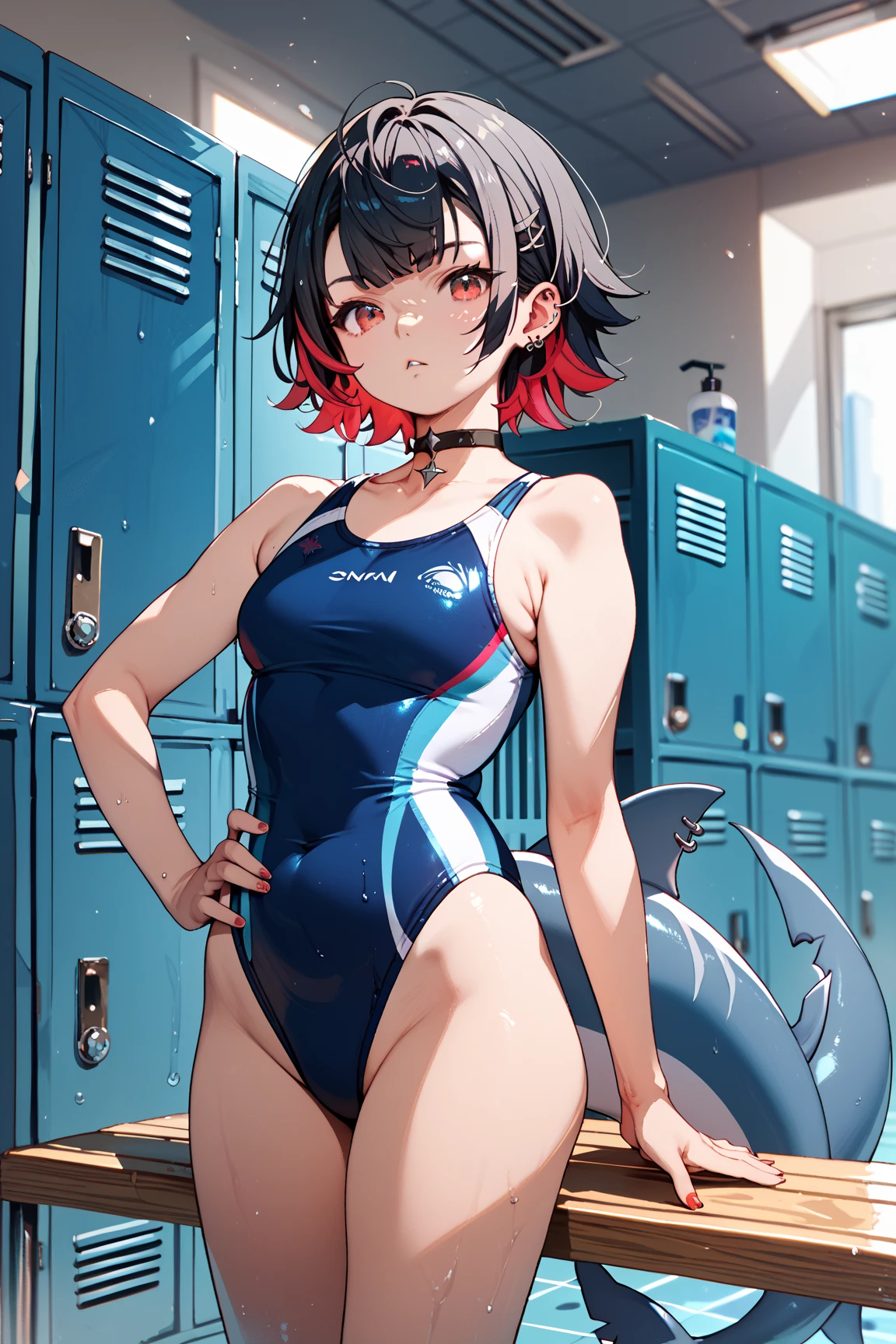 "(perfect masterpiece:1.2), (best quality:1.2), stunning face, uniform, mature and chubby, big pupil, compensate, long and luxurious eyelashes, lip whole, irresistible charisma.",Maid clothes,belly button,(((boy))),(((very short hair))),abs,side,arms raised,(((((small breastaid swimsuit,nsfw,muscle
