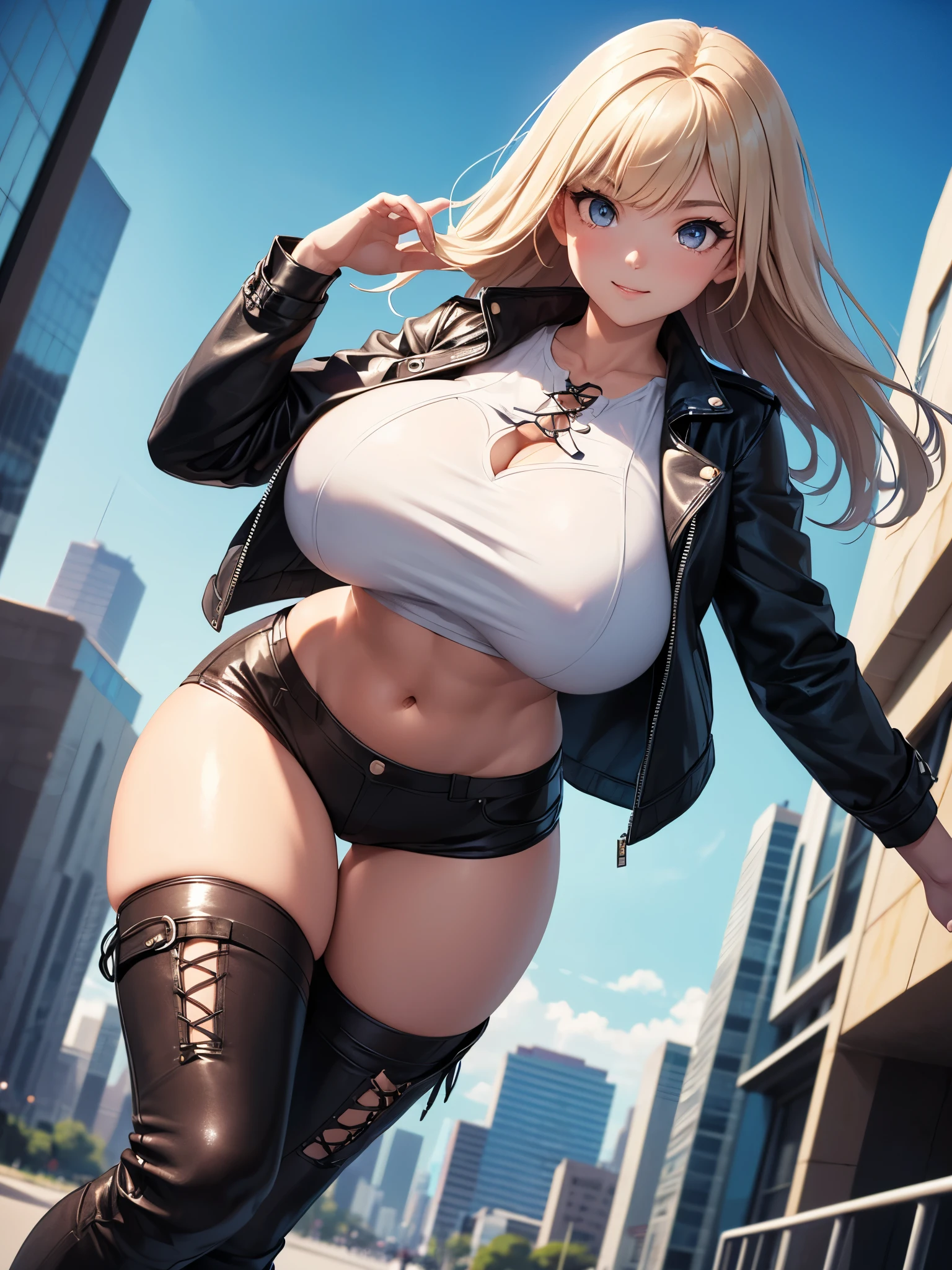 (best quality, 8k, highres, photorealistic:2.0), (solo, one girl:2.0),(lighting:front),(lighting: strong),(Photographed in the downtown area:2.0),(american beauty:2.0),(elderly woman:2.0),(women is very muscular:2.0),(shiny skin:1.5),(oily skin:1.5),(platinum blonde hair color:1.5),(ultimate beautiful women),(very elegant woman:1.3),(Wearing tiny sexy panties:1.6),(sexy lingerie:1.5),((jacket zip full open)),(navel is visible),(abdomen is visible),(waist is visible),Blush brown makeup , dark eye makeup ,pink lipstick,(big eyes women:1.3),(intense sex appeal:1.5),(expensive necklace),(I derive pleasure from being naked outdoors.),(get pleasure from being seen by someone),(Feeling ashamed of being seen naked outdoors),(She is forced to walk outdoors in her underwear),(My nipples are severely erect:1.5)