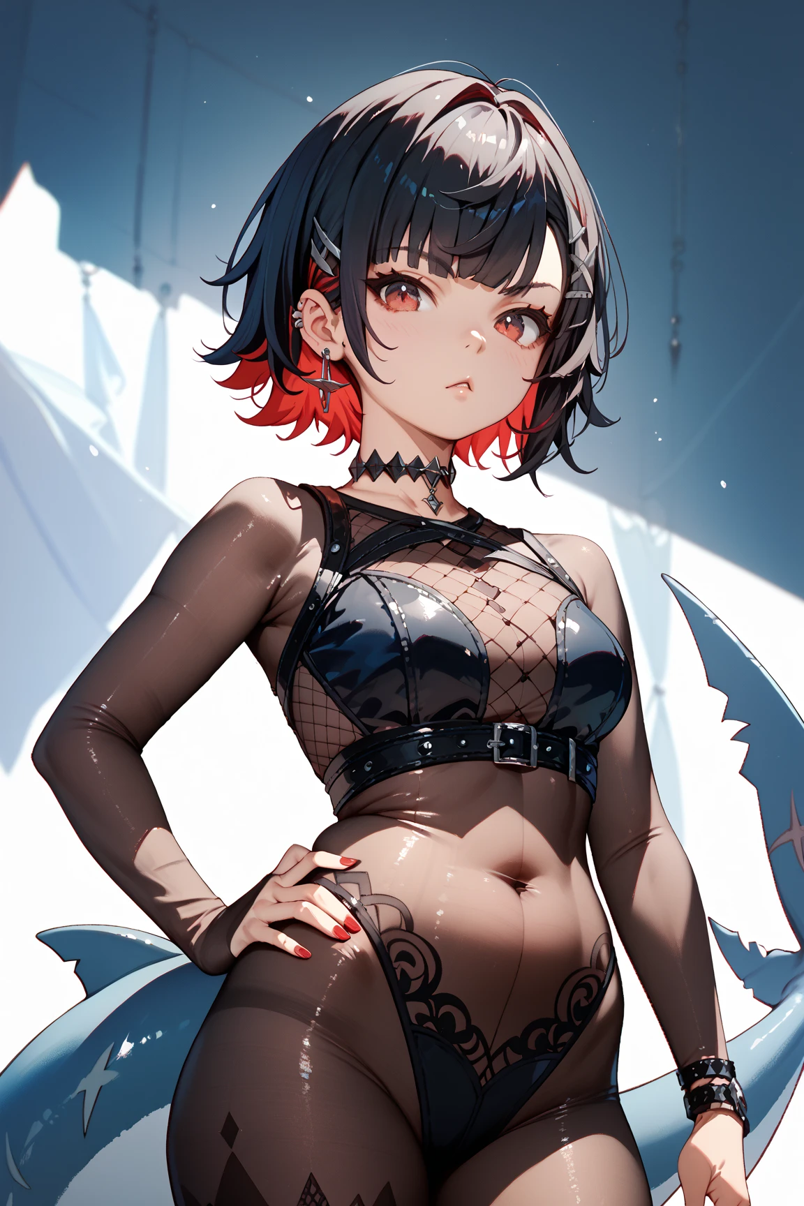 Solo, Score_9, score_8_up, score_7_up, kemono style, Marnie Pokemon, standing, wearing black bra, black thong, blushing, embarrassed, shy pose