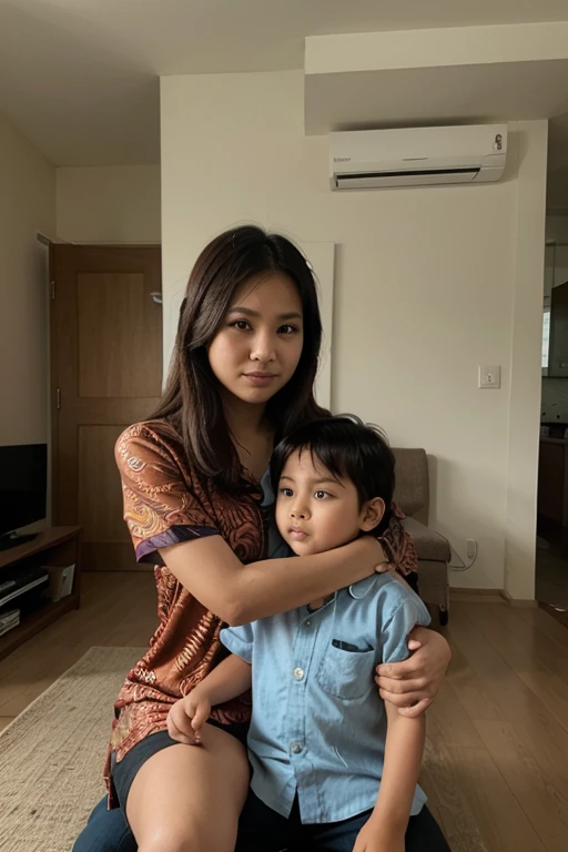 10 year young boy tell a 30 year woman ai photo in standap