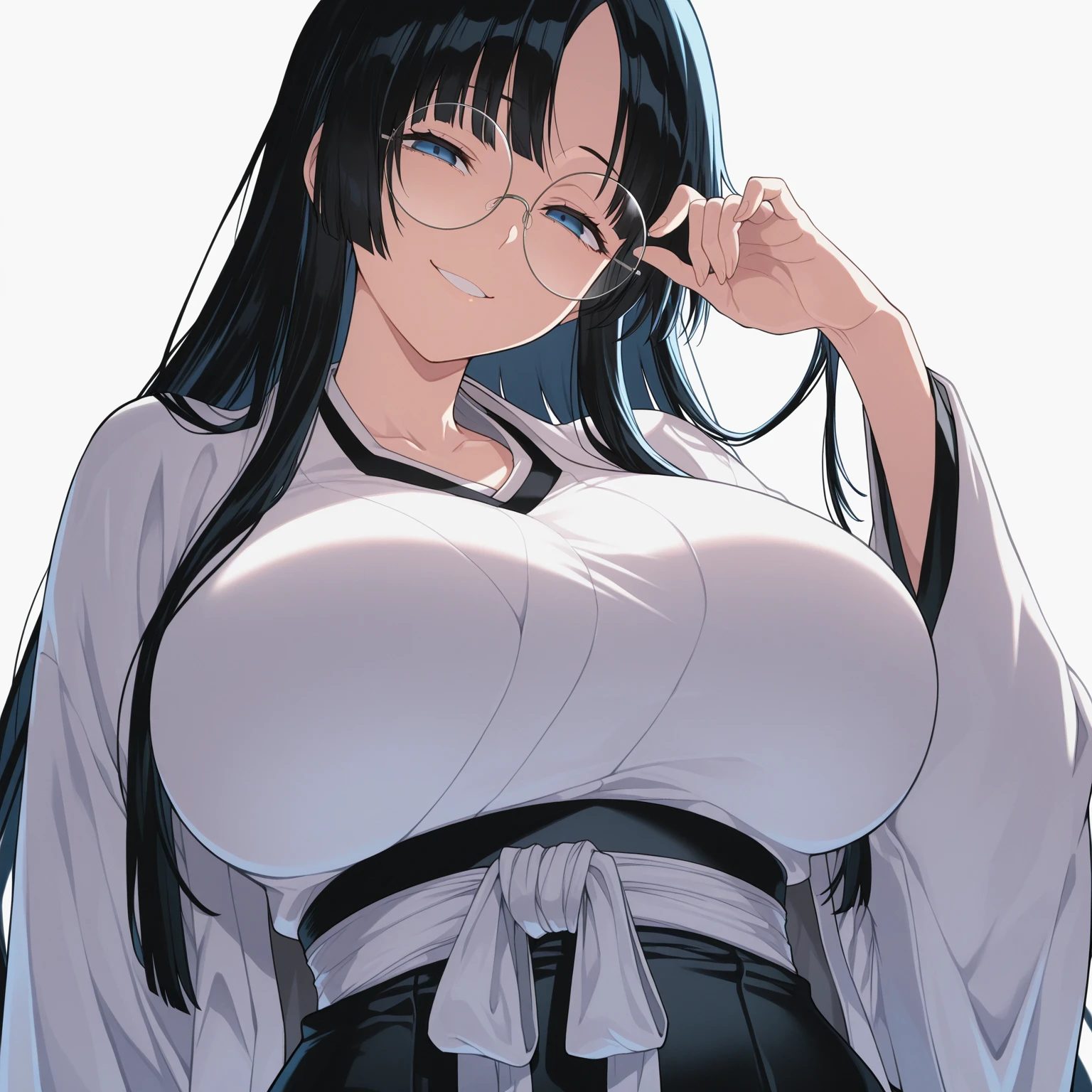 standing pose, (potrait body), (at indoor), (indoor background), (wedding dress), blushed, smiling, semi-rimless eyewear, black hair, (long hair), purple eyes, 1 girl, 20yo,Young female,Beautiful Finger,Beautiful long legs,Beautiful body, Beautiful Nose,Beautiful character design, perfect eyes, perfect face,expressive eyes, perfect balance, looking at viewer, official art,extremely detailed CG unity 8k wallpaper, perfect lighting,Colorful, Bright_Front_face_Lighting,White skin, (masterpiece:1.0),(best_quality:1.0), ultra high res,4K,ultra-detailed, photography, 8K, HDR, highres, absurdres:1.2, Kodak portra 400, film grain, blurry background, bokeh:1.2, lens flare, (vibrant_color:1.2),professional photograph, (Beautiful,huge_Breasts:1.4), (beautiful_face:1.5)