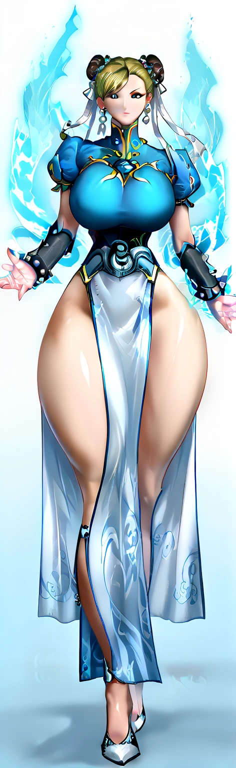 top-quality、realistic touch,high-detail、photoRealstic、thin-waist、captive beauty、big eye、solid platinum-blonde eyelashes、platinum-blonde、full body Esbian、Sparkling eyes, cheeks flushed、thin-waist、In a white room、She is in estrus、Sleeveless、Sexy Bodysuit、Colossal tits、big butts、Angle from below、sexy pose、Clothes that are thin and see-through、