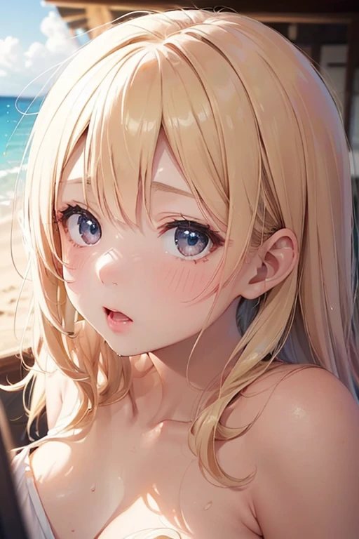 (12years old:1.4),(Very Young Face), (japan Person femes idol), 1girl, (complete Nude:1.4),(medium Breast:1.4),)(pink nipples:1) Stroll along the seaside, sunshine, (masterpiece:1.0),(best_quality:1.0), ultra high res,4K,ultra-detailed, photography, 8K, HDR, highres, (perfect anatomy:1.4),(Beauty of form:1.4) Golden ratio, big eye,