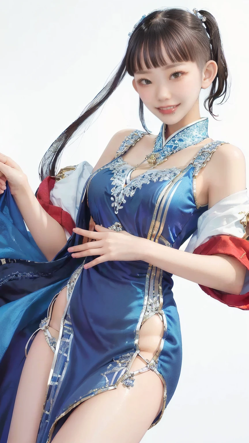 huowu,1girl, solo, black hair, long hair,white thighhighs, chair, high heels, cosplay,((upper body)),young and beautiful, tall and beautiful, fair face, perfect features, tall and beautiful, fair skin, good figure, 4k,cg,
holding fan, blue theme,gameCG background,3Drender,realistic,cinematic lighting,smooth fog,detailed face, <lora:chilloutmixss_xss10:0.1> <lora:japaneseDollLikeness_v10:0.3>light smile, (((The Architectural Background of Japanese Style)))