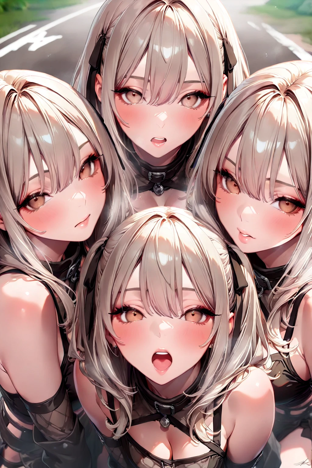 (Four Girls),(masterpiece),(Highest quality),(so beautiful),(Absurd),(From below),(Underbust),(Upper Body),(naked)