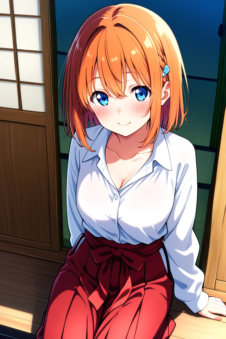 (Highest quality, 8K, masterpiece :1.3),Mrs. Yuigahama,ガハMom, As I expected, my youth romantic comedy is wrong。, One woman,Bun Hair,30 years old,Mom,Orange Hair,nsfw,Plump body,