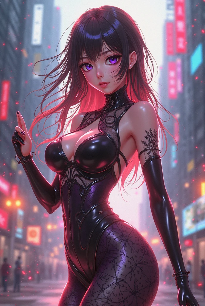 woman,Night city，wind，披wind，Black leather jacket，Catwoman，Rogue，Whip，((插画wind格))