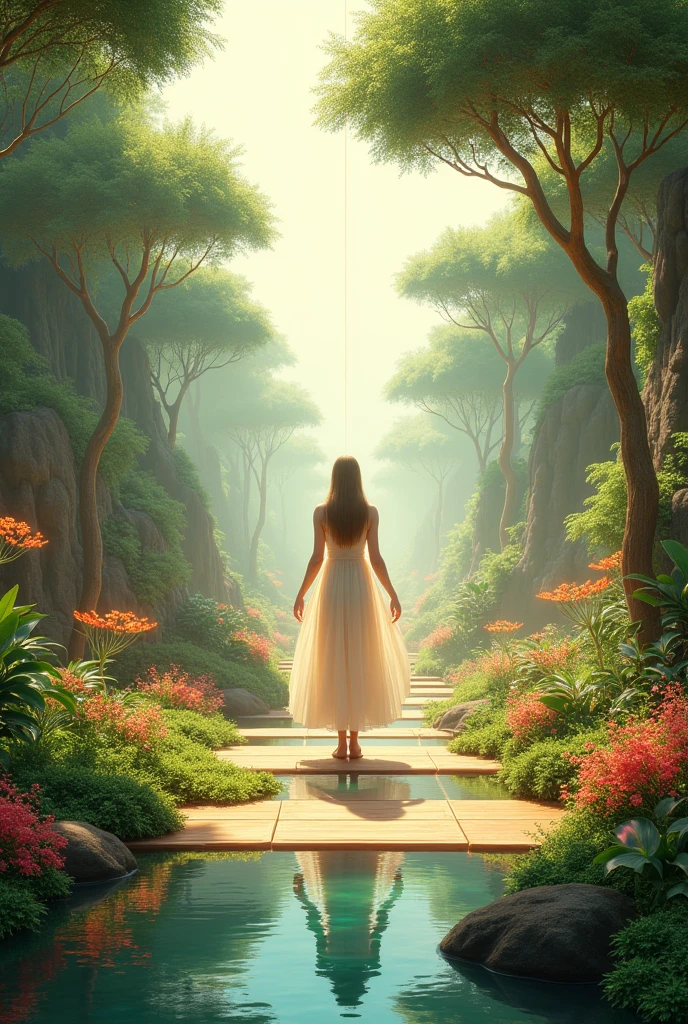 create an image of a storybook garden of whispering shadows