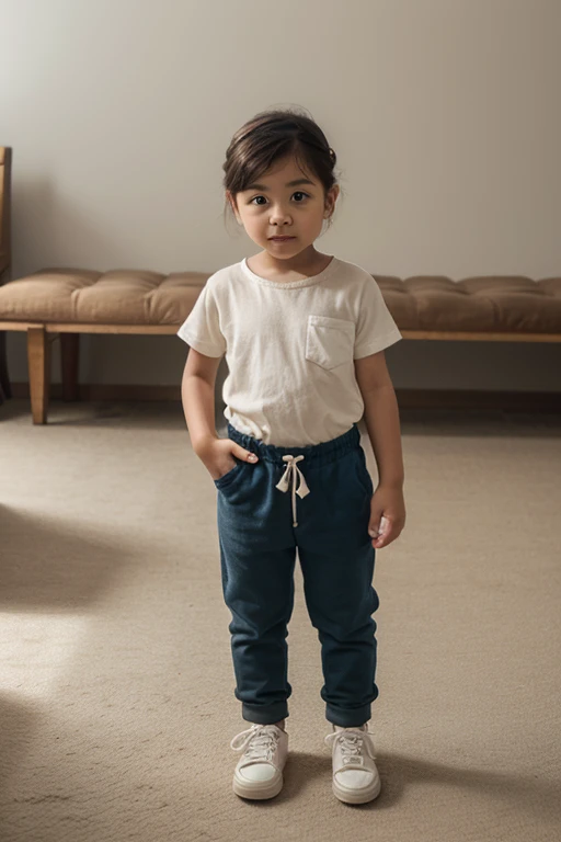 Barefoot cute boy