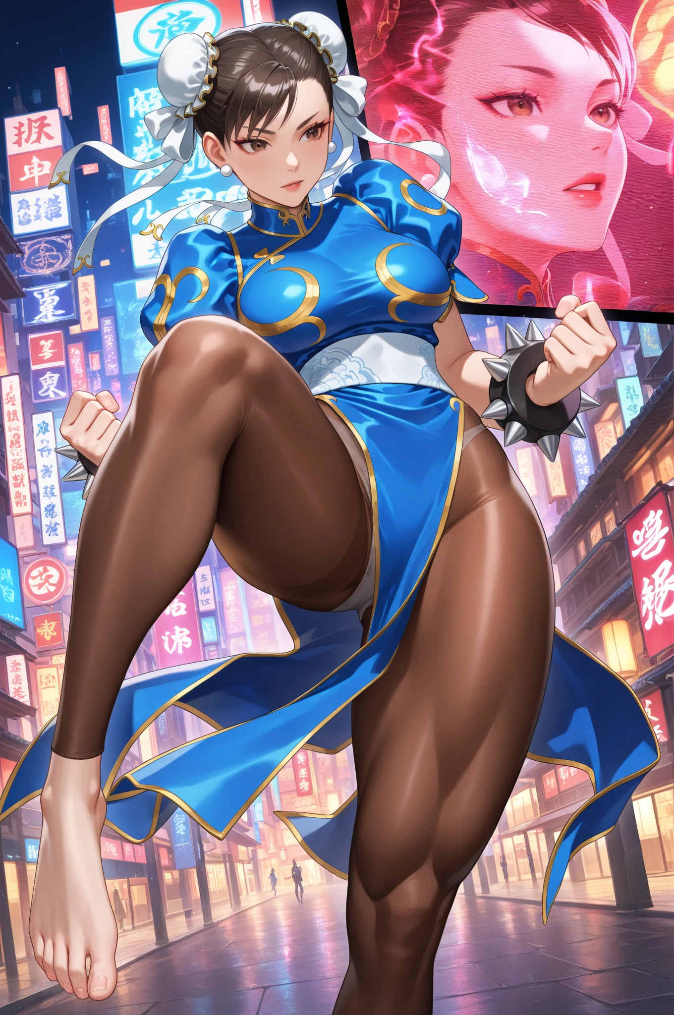 (1 mature monk,Full Body Tights,Age 35), ((Pub,guild)),(smile),Dynamic pose,Dynamic Angle,Pose for a photo,From below,Elderly woman、Trading Card Game Frames、Highest Rare、Five Fingers、Signature mark、Recovery Officer、Woman with mace.、Burstingly Big Breasts