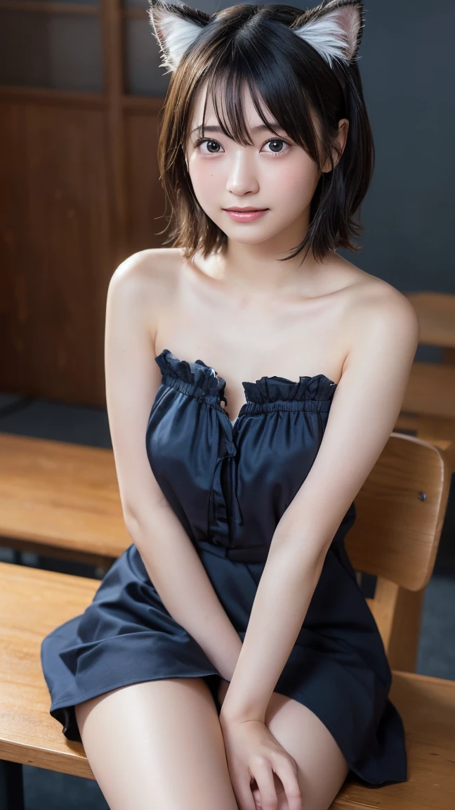 (8K、top-quality、​masterpiece:1.2)、(reallistic、Photorealsitic:1.2)（ultra-detailliert、hight resolution）(Slouched:1.3)、crouching down、(From  above:1.2)、(a closeup:1.4)Open your legs、（Sit with your knees upright:1.4）downbrouse、(Play Cajon)、Smirk,Alafed Girl, chiho, iwakura lain, closeup Iwakura Lain, With short hair, Shiori Teshirogi, Kotegawa Yui, hime-cut, She is 30 years old, sui ishida with black hair, lain iwakura, girl cute-fine-face, Clear pubic contours,(Small breasts), hight resolution, ighly detailed, top-quality, [​masterpiece:1.6],, ighly detailed, nffsw, finely detail, top-quality, , Cinematographic lighting, 1womanl、Cute Japan Woman、perfect body type、, cute droopy eyes beautiful big eyes、Transcendent beauty　top-quality、​masterpiece、majicMIX Real、(Raw photography:1.2)、(Photorealsitic:1.4)、Room at home、Shot from above　Negative Prompt