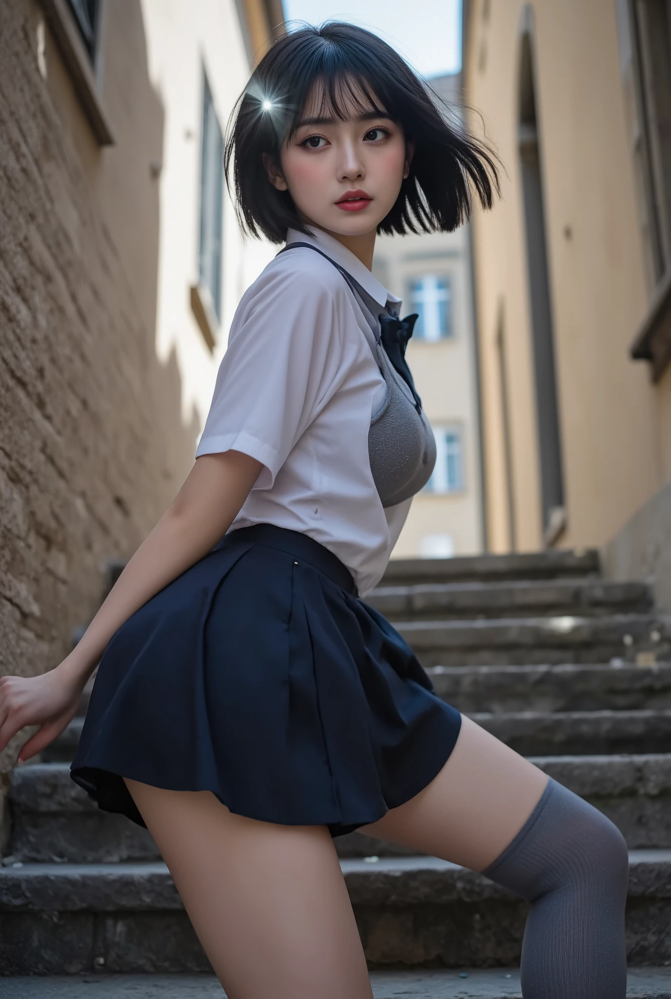 (La mejor calidad, Altas Resoluciones, Obra maestra:1.2), 1girl, Ayanamirei, Bobcut, traje de enchufe, Auriculares de interfaz, Fondo de putas, primer plano, inexpresivo, robot de cara completa, avergonzado, Looking at the viewer removed his rounder ass blouse and huge giant ass legs hermosa rostro como de princesas