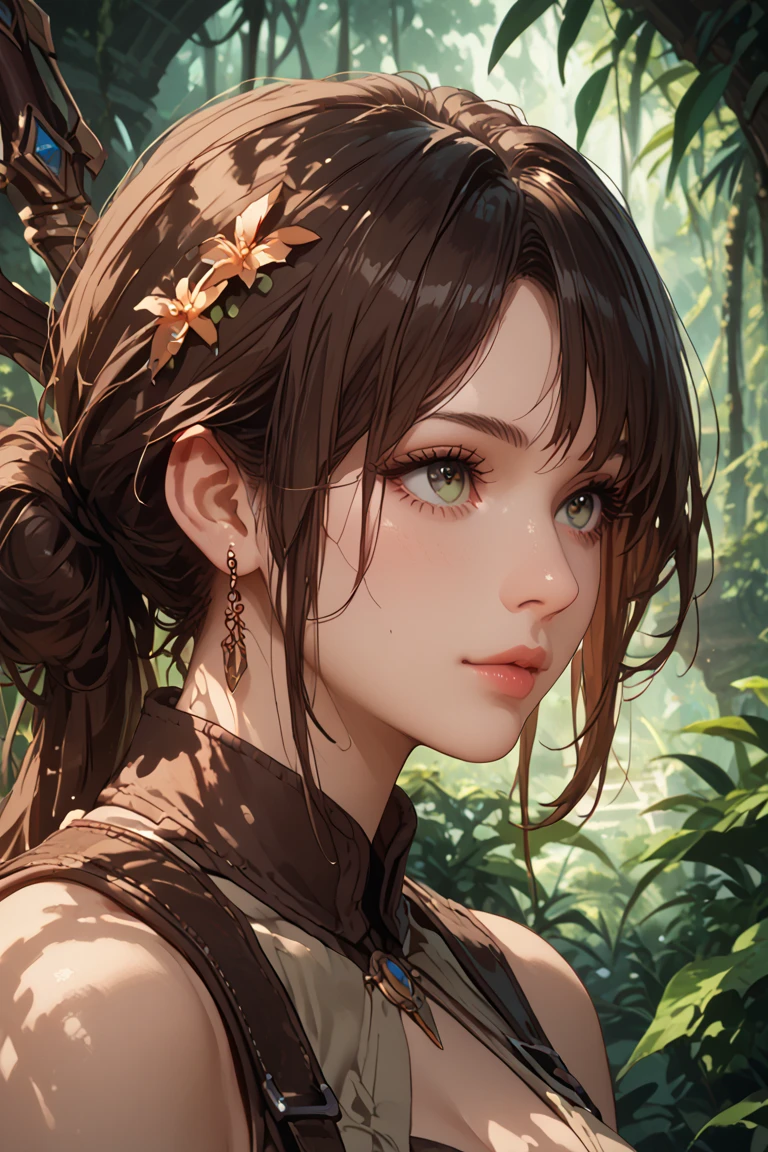 Fantasy artwork, Realistic fantasy art, 4K Fantasy Art, epic fantasy art style hd, HD fantasy art, Fantasy style art, Realistic fantasy art, epic fantasy art style, Amazing fantasy art, Highly detailed fantasy art、Ultra high definition、masterpiece、correct、Anatomically correct、Textured skin、Very detailed、High detail、high quality、最high quality、High resolution、8K、Surrealism、Raw photo、whole body、Beautiful Teenage Woman、One Japanese woman、Big beautiful eyes、Medium chest、Brown medium-long hair、Wear Tiki Goth、Sexy pose、Park with an ocean view