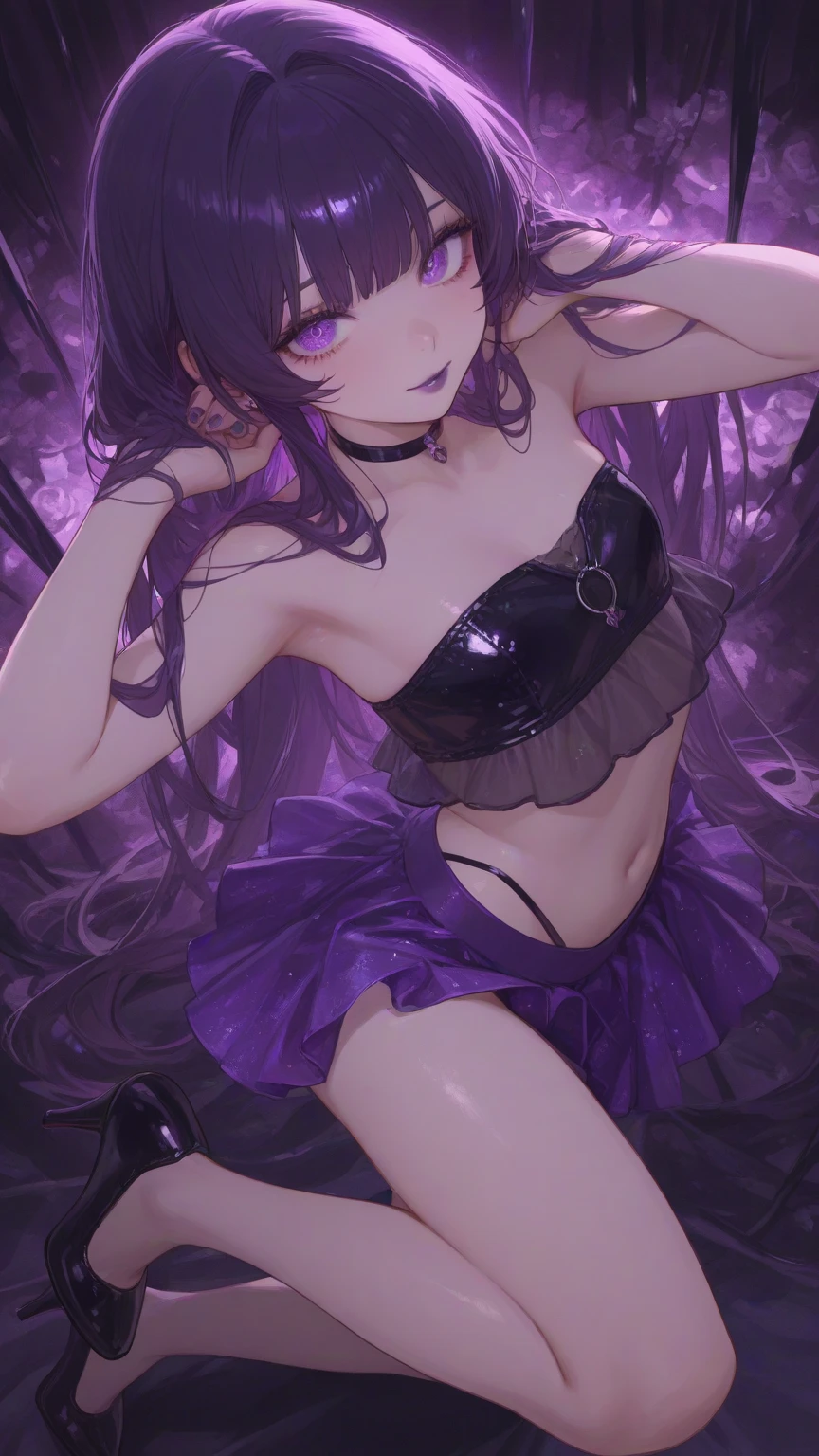"(mysterious:1.1, dark background), a handsome and seductive femboy, delicate,(soft hair:1.2),posing confidently in a seductive pose, handsome boy."