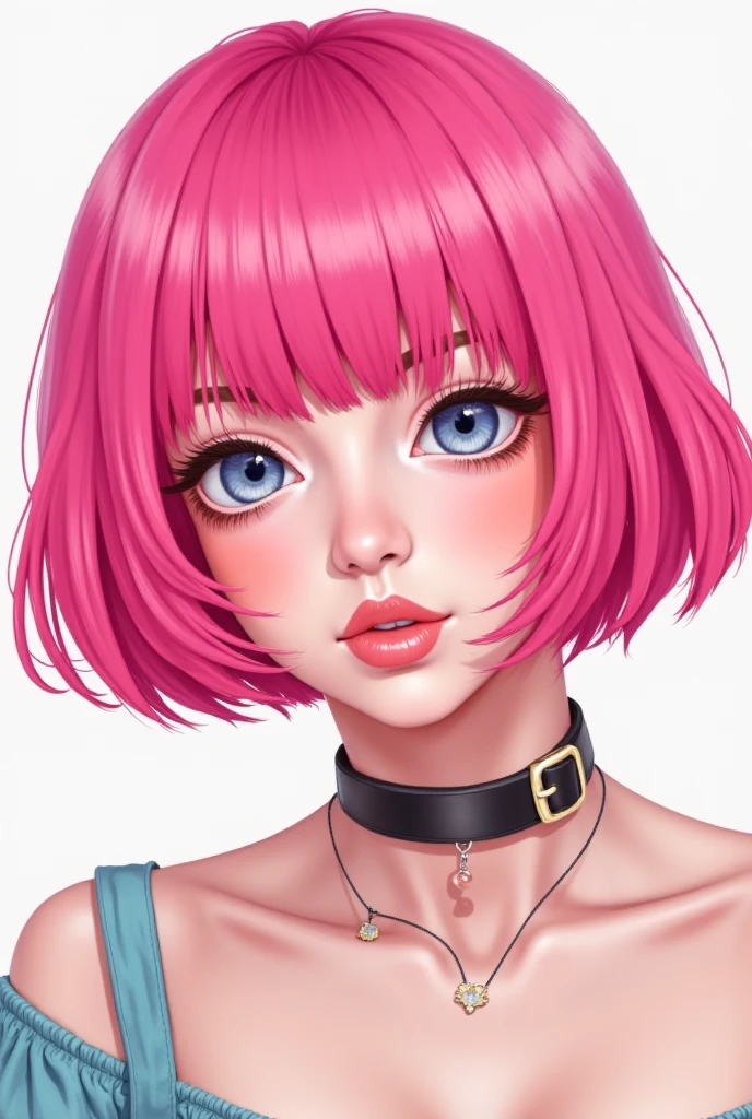 a naked woman with pink hair sitting on a bed with a black background and a black backdrop behind her, by Sailor Moon, digital art, digital, detailed, manga, portrait, anime, dslr, post-processing, max detail, massive scale, soft lighting, studio lighting, character, detailed, digital, digital art, digital painting, 8k uhd, studio quality, anime, cartoon
