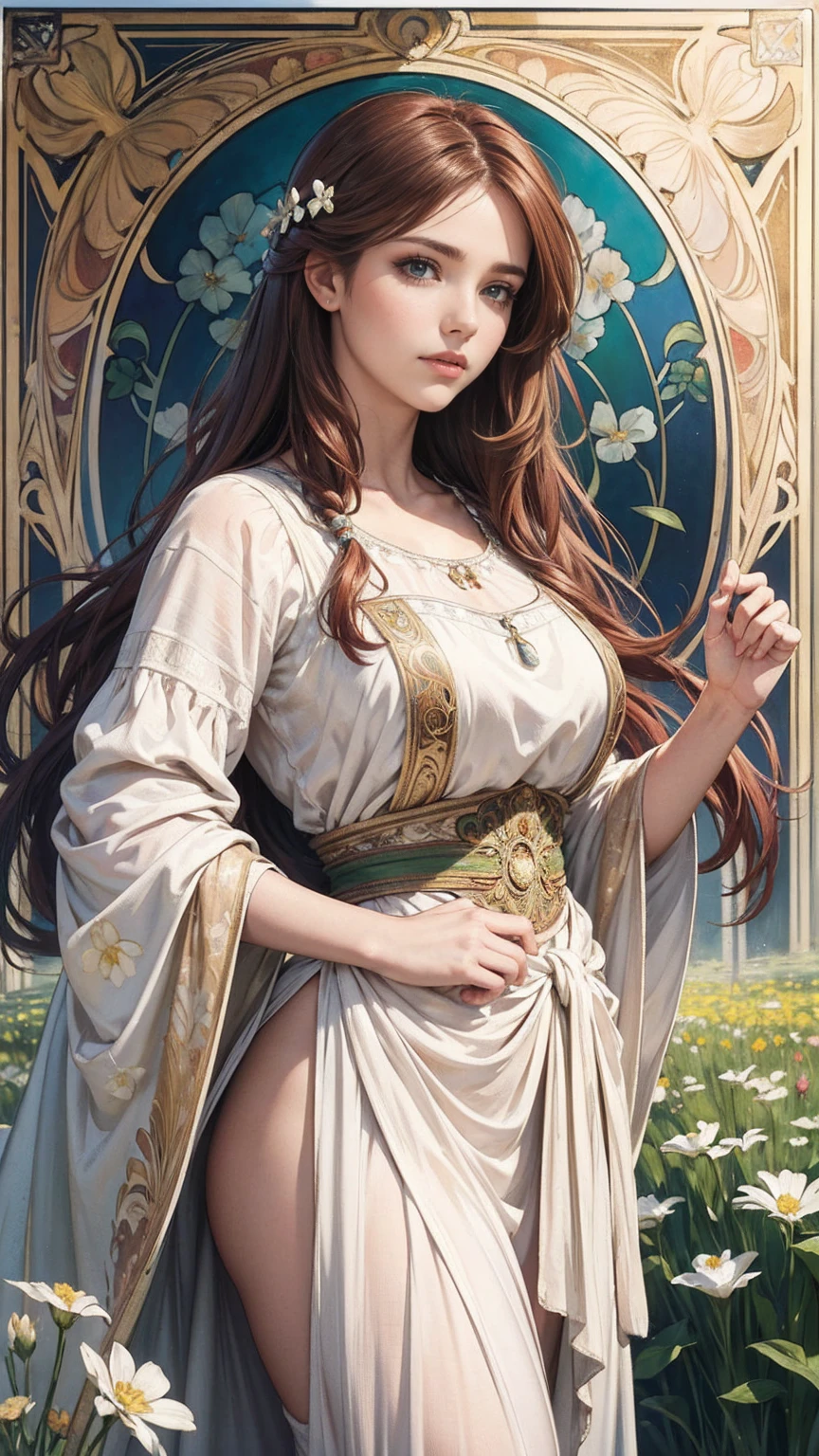 (((masterpiece,best quality))),((good structure,Good composition,good atomy)), ((clear, original,beautiful)),,1girl, long hair,sittingï¼white green theme, <lora:As_KeFr_Mix73:1>