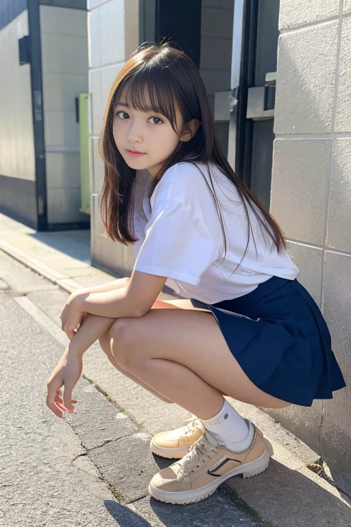 Magazine Cover:1.3、(Beautiful 9 year old Japanese female town Street in Summer,All are under 90cm tall:2.0), Cute face, (Deeply chiseled face:0.7), (freckles:0.6), Soft Light,Healthy white skin, shy, Bob, (Serious face), (Sparkling eyes), Summer Street Corner, thin,Small nippley lower body is wet、Semen leaks from the vagina、Semen dripping from the mouth，((Completely naked))、Show off your attitude、{(２Split Photo:1.3)、(Standing posture、Bend both knees outwards:1.5、Bow-legged:1.3)、(Standing posture、Bend both knees outwards:1.5、Bow-legged:1.3)}、Accurate limbs、Accurate Fingers、Accurate Fingersの本数、White sneakers:1.3、around the girl６People Girls、Cute smile、Laughing with your mouth open