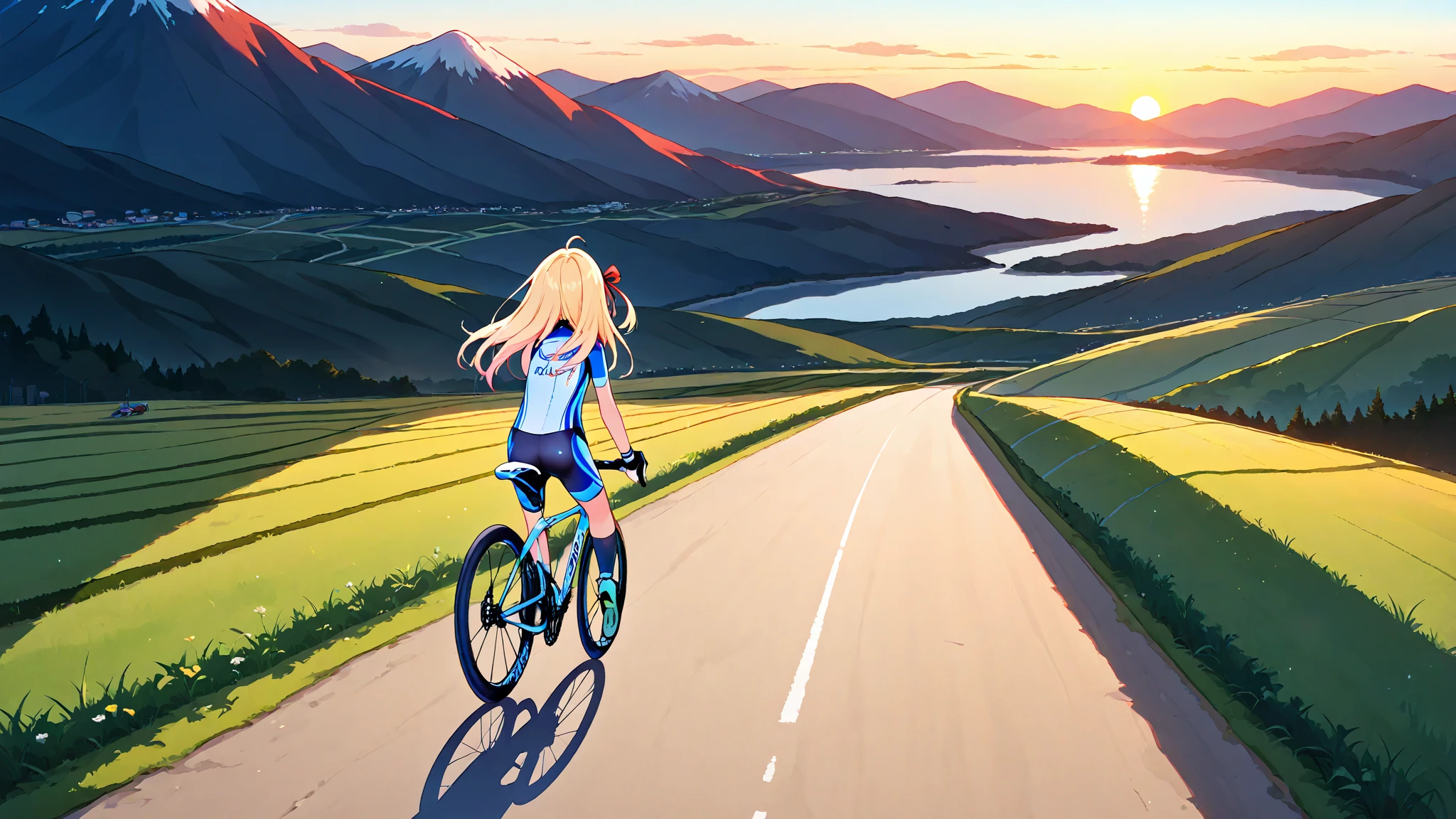 blonde man and dark-skinned woman climbing a mountain on an MTB bike