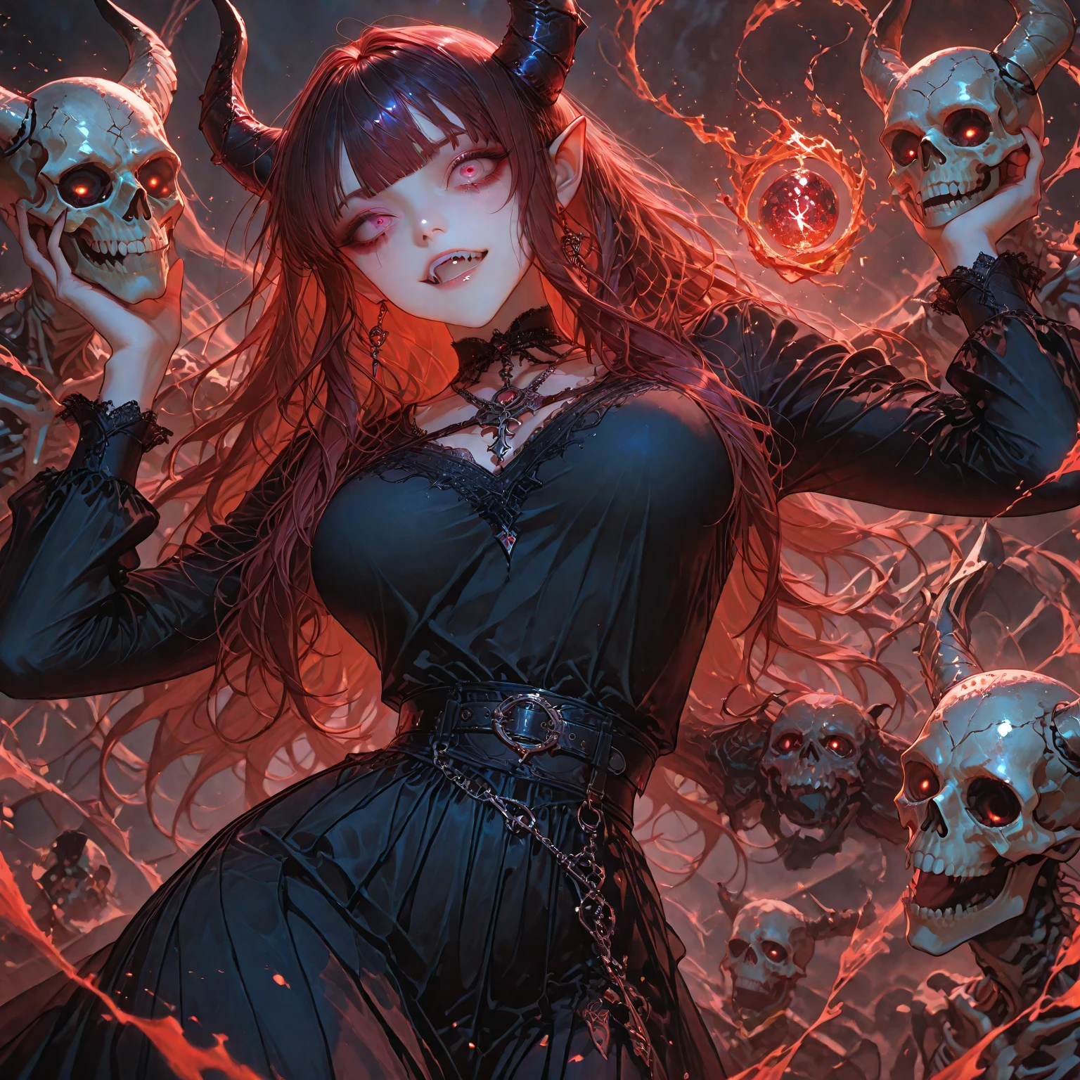 Full Body Portrait:1.0、the red queen_Cthulhu神話、((Hair is made of countless red snakes:1.9_Big bat wings_Big fangs_Beautiful young woman:1.9))、Red sheer dress、Surreal、grotesque、Very detailed、とてもRealistic、Beautiful and detailed、Beautiful and delicate lips、Very detailed、Long eyelashes、Ancient Mystical Beings、Space horror、Surreal、Dark fantasy、Fascinating pose、erotic、Sensual、Amorous、Provocative、Intimate、Fascinating、Sensual、Shiny skin、Perfect Skin、Perfect body、elegant、mature、feminine、Fascinating、impressive、wonderful、Breathtakingly beautiful、Cinema Lighting、Dramatic lighting、Chiaroscuro lighting、High-end digital art、masterpiece、Concept Art、Very detailedな、Very detailed、8K、Highest quality、Surreal、Realistic、Cthulhuu、Cthulhu、Living things、EdobHorrorLandscape、