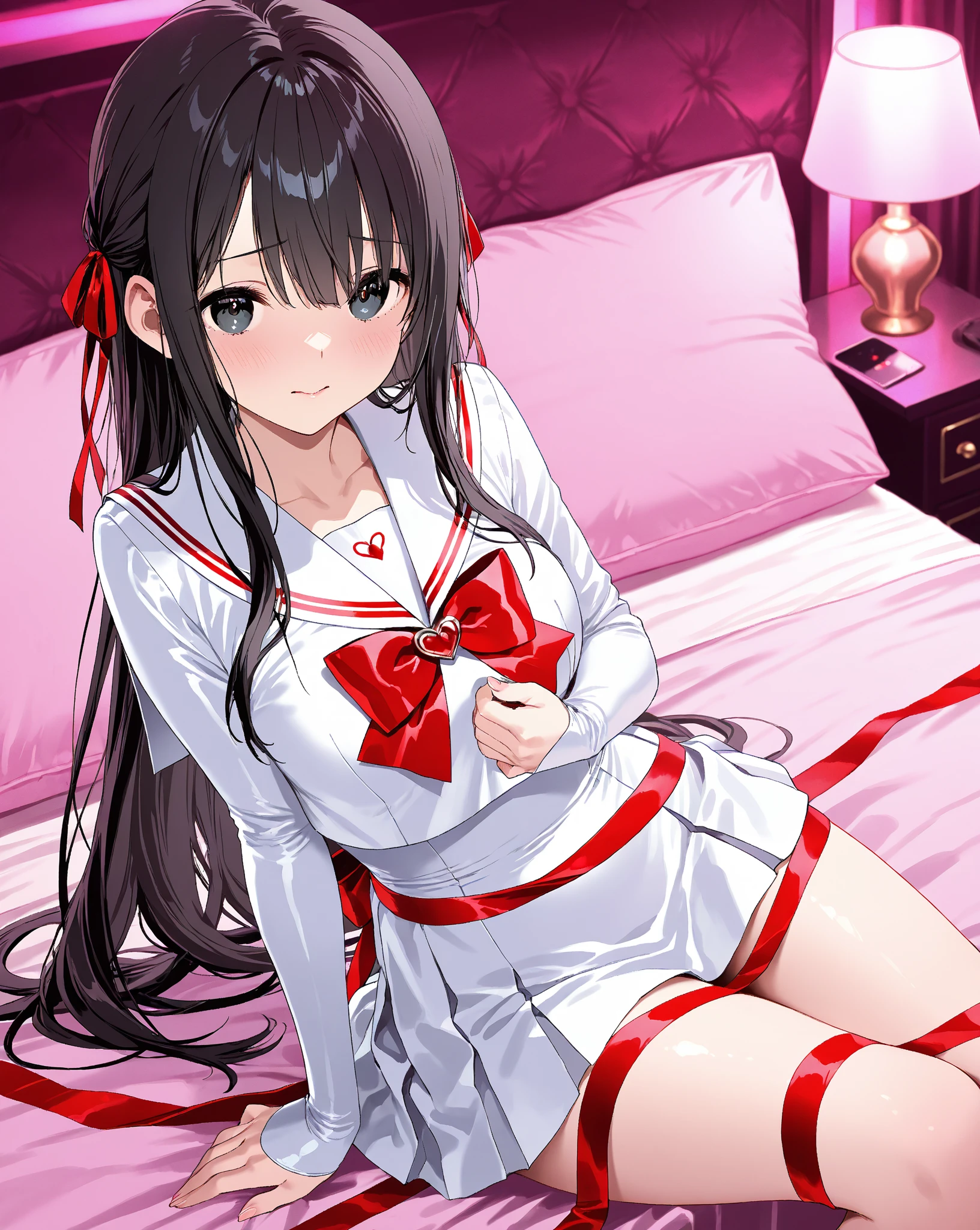 {{{{amazing quality, great quality, high quality, very aesthetic, aesthetic, best quality}}}},
realistic, photo, shadow, Three-dimensional, absurdres, Digital art,
{{{{Magical girl}}}}, beautiful girl, one girl,
black hair, long hair, straight hair, trimmed hair, shiny hair, blunt bangs, short sideburns,
brown eyes, tareme,
{{flat chest}}, {{small breasts}}, {{detailed body}}, slim thighs, thin thighs,
{{white leotard}, {leotard peek}}, {{pink sailor collar}}, {{pink elbow_gloves}}, {{red boots}},
ribbon trim, red bow tie, heart brooch, thigh strap, white headband, white circlet, white cloak,
{{both shoulders expose}},
{{magic circle}}, distress, resistance, defeat, sexual pleasure, troubled face,
orgasm, sensitive body, Sweat, trembling, 1girl, torn clothes, wet clothes, melted clothes, see through clothes, damaged clothes, monsters attack,