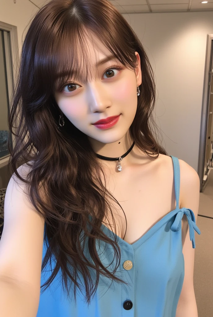 (masterpiece:1.3), (8k, Photorealistic, RAW Photos, Best image quality: 1.4), 20-year-old girl、(Random Hairstyles:1.2)、Super detailed face、Attention to detail、double eyelid、Sharp focus:1.2、Beautiful woman:1.4、Light brown hair、Highest quality、masterpiece、Ultra-high resolution、(Photorealistic:1.4)、Highly detailed and professional lighting、Black dress、thin、smile、Black long hair、Deadly position、Clear Skin、Random pose、Shiny Hair、Sculpture model pose、whole body、Model style