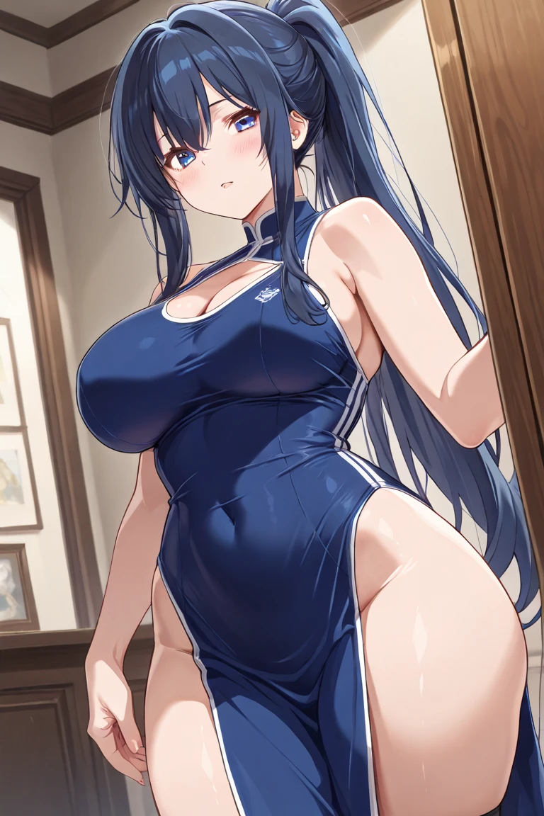 1girls anthro curvaceous female fully clothed gigantic breasts solo thick thighs voluptuous wide hips