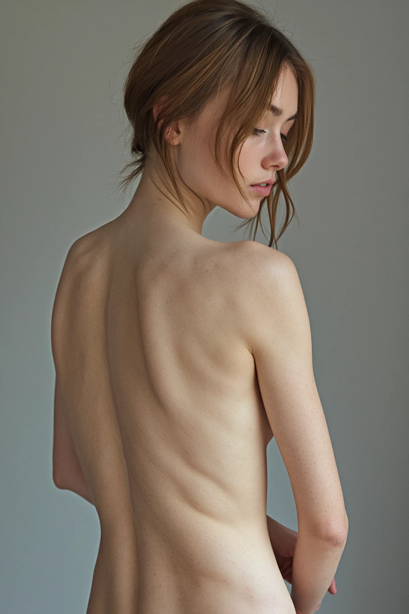 A 17 year old redhead girl without clothes, big ass, big tits