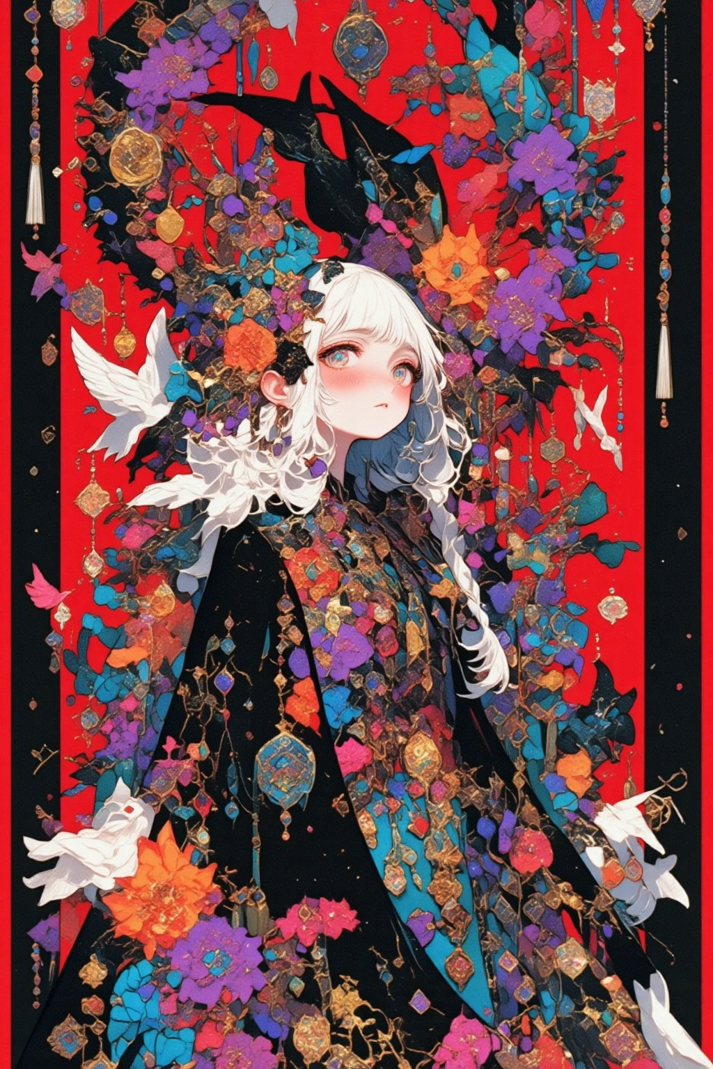 leaning back with hands out in the air,girl、high school girl、(masterpiece, highest quality, official art:1.2), (flat color:1.5),(colorful),looking at the viewer,1 girl,alone, white background, ,(2D:1.5) ,NSFW