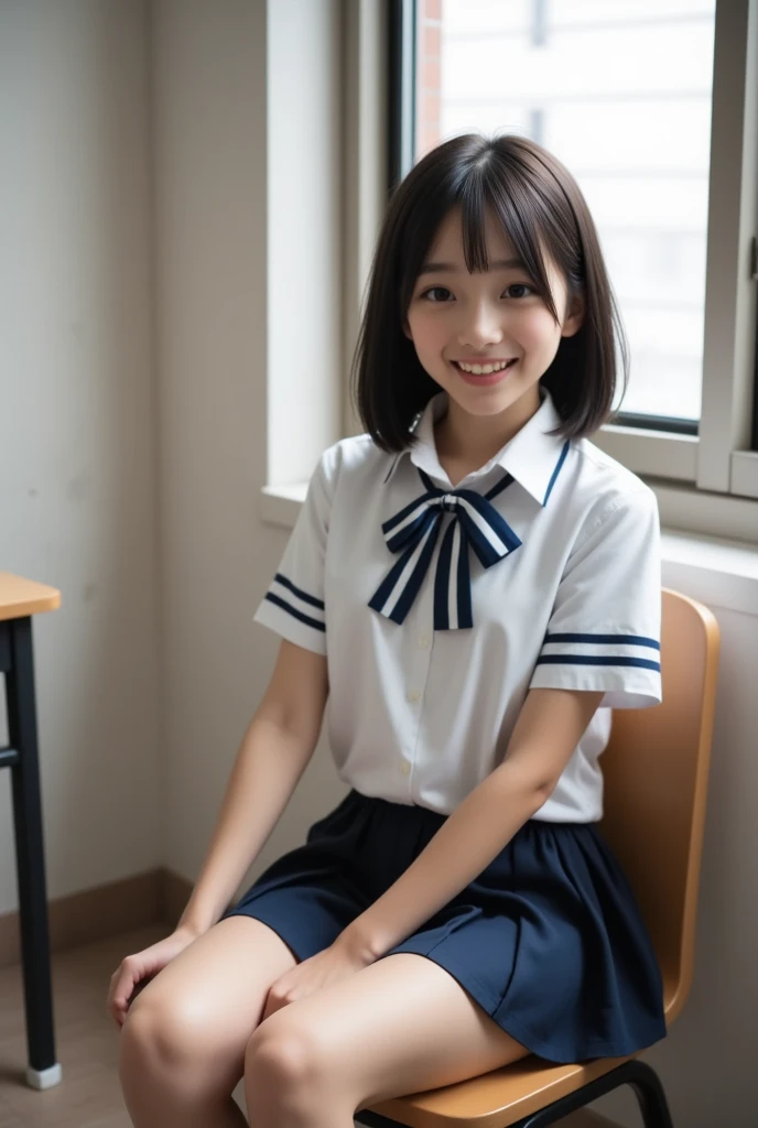 hight resolution、high-level image quality、in 8K、Real live-action、Raw photography、top-quality、​masterpiece、超A high resolution、Raw photo、ren、Beautiful fece、masutepiece、((Obscene content))、For adults、charm of 、absurderes、((((Japan elementary school students))))、Japan Girl、((8years old))、((with round face))、((Tanuki face))、((Cute little face))、(((((Shy laughter)))))、de pele branca、((chubby figure))、Juvenile physique、Smaller chest、kne、 thighs thighs thighs thighs、(独奏)、fullllbody、Very nice、校服、 Lifting Pleated Mini Skirt、((Pubic area))、(Mansuji)、White panty、Are sleeping、（Photorealsitic：1.37）、Photon mapping、Realistic、Radio City、Physically Based Rendering、depth of field rally background、a picture、(((a junior idol in Japan)))、Sparkling eyes、shiny lip、too bright natural light、The Bright Sun、Too bright sunlight、(((((8years old)))))、(((Pubic area)))、(Mansuji)、((((Japan elementary school students))))、lying on one's side on bed, dakimakura,polo shirts、twintails hairstyle、
