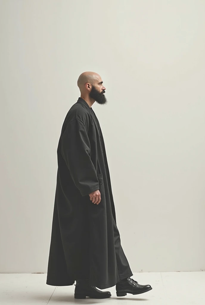 A Japan man with a good style, short hair, a perm, a fashionable beard, and a full-body nude photo