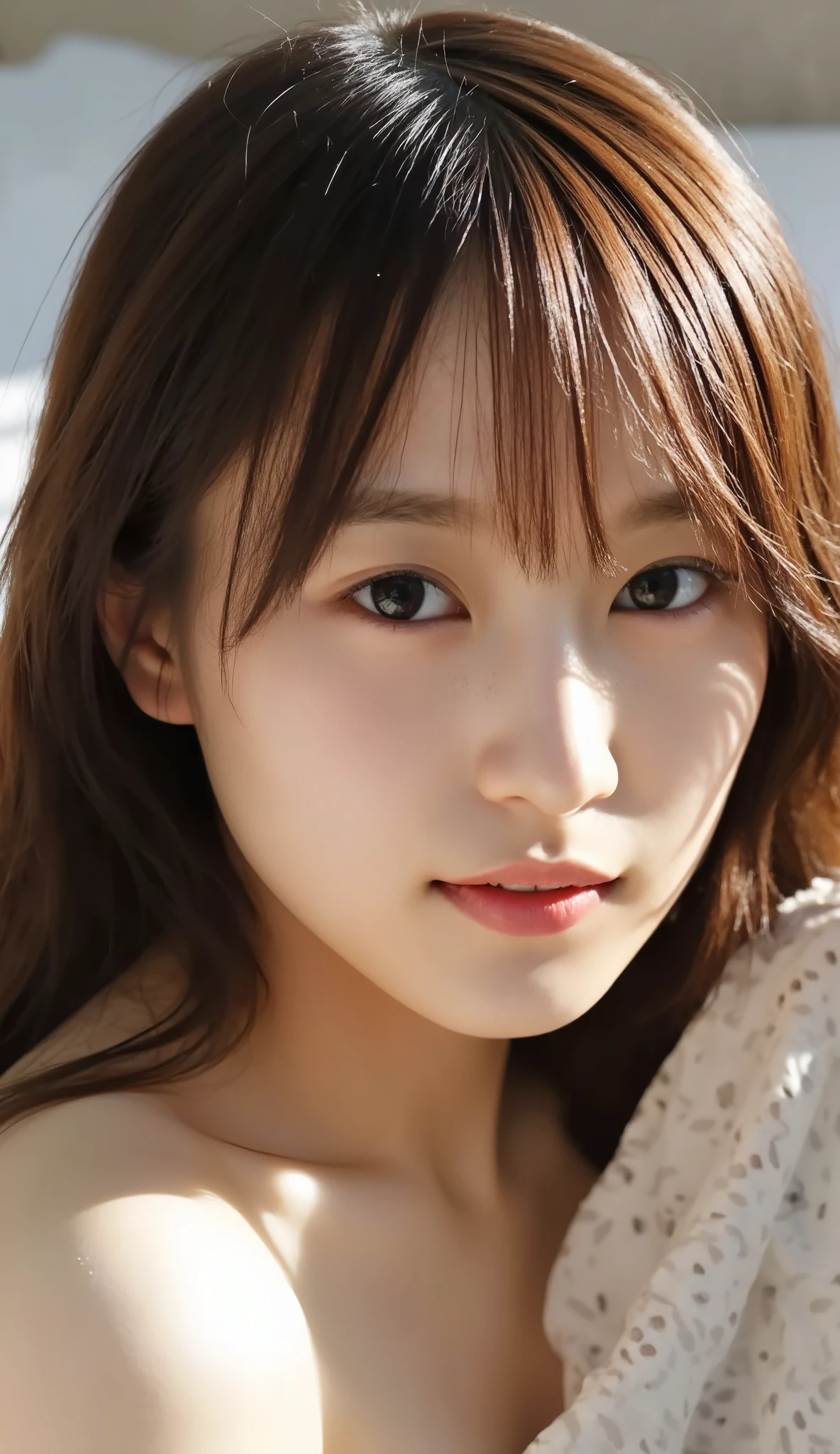 extremely quality Picture, Sharp concentration on nude clothing, SPECTACULAR REALISM IN BED, realistic, Source_Picture, Proper arm placement, Young Japanese Actresses, orgasm climax, in bed