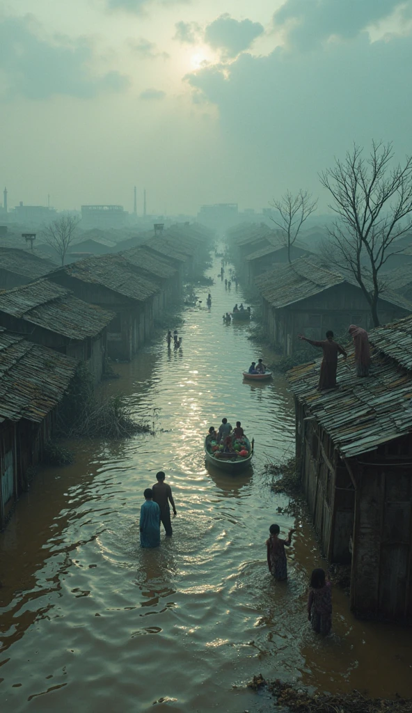 Flood affected village in Bangladesh 