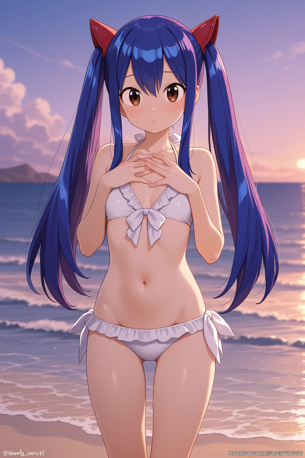 anime girl, anime style, bikini, beautiful lighting,