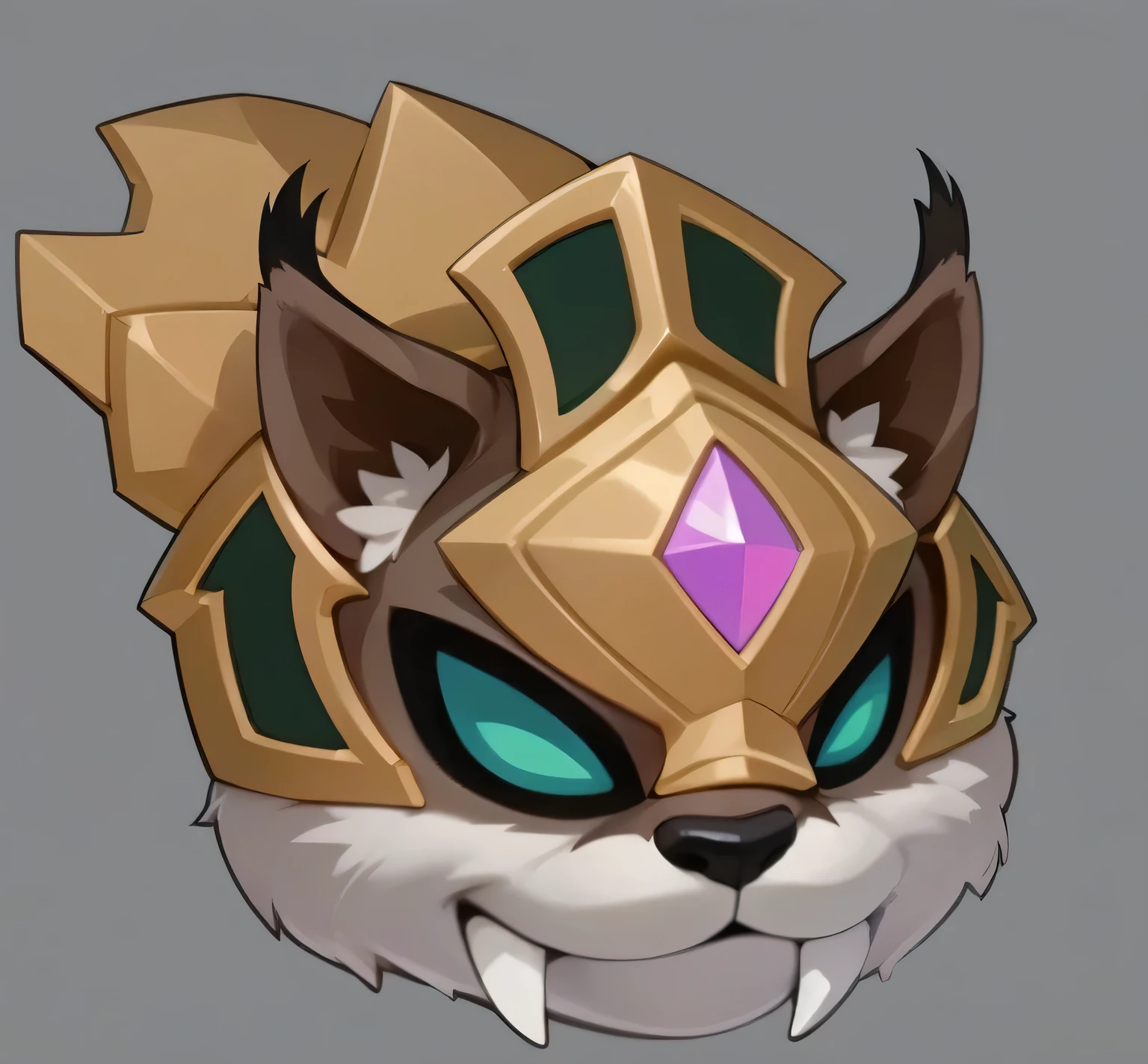 HD， two-dimensional,helmet，Metal，Civet cat，ear，mouth teeth