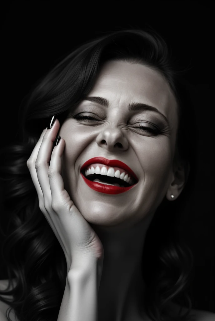 A close-up photograph of a person's open mouth with a piece of food visibly stuck between their teeth. The image is captured in high definition, showcasing the intricate details of the teeth and gums. The shot is cinematically composed with a vignette effect, drawing the viewer's attention to the center of the frame where the food particle is prominently displayed. The lighting is carefully manipulated to create a dramatic and high-contrast effect, emphasizing the issue of the stuck food. Despite the slightly uncomfortable subject matter, the image is still artistically executed, with a sharp focus on the teeth and a muted color palette that adds a touch of elegance to the overall composition.