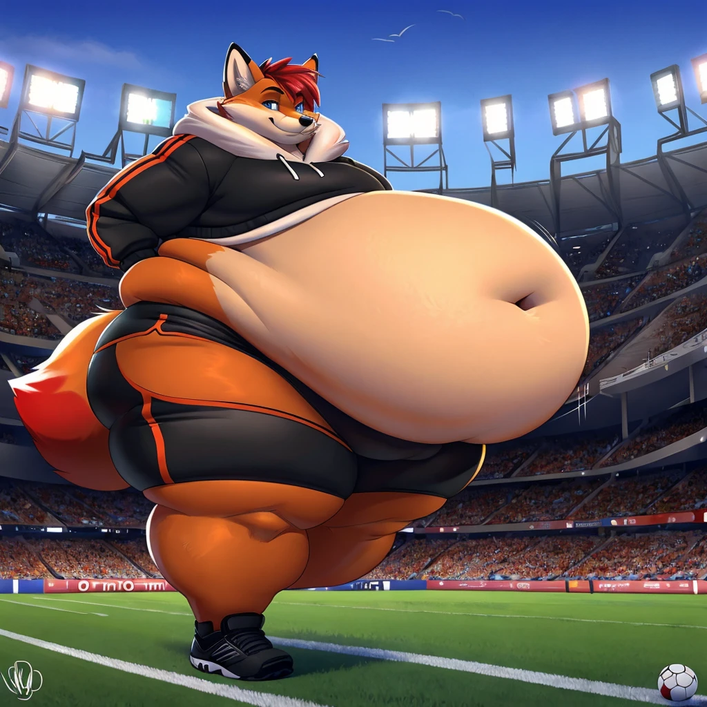 solo, grumpy welsh corgi, three identical heads on one body, bald, beards, welsh corgi ears, tail, masculine, necks, pixar eyes, adult, male, 50 years old, by dramamine, (fat, short, dadbod, chubby, big belly, sweaty, red fur, soccer field background, (shirtless, nude, flaccid penis, hairy testicles, big nipples), correct hands, correct anatomy, (ultradetailed, best quality, detailed masterpiece, highly detailed masterpiece, 4k, professional cartoon), (natural pose, running:1.1, angry shouting)