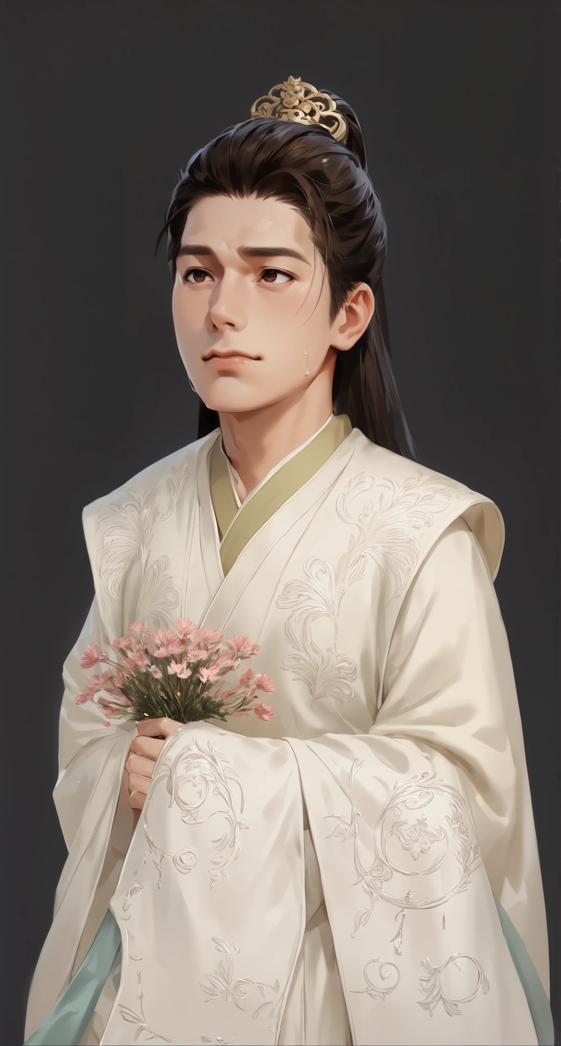 1 boy,Male Focus, solo, solo focus, masterpiece after sex,Fraction_9,Fraction_8_Up,Fraction_7_Up,character:Actor Yang Yang,angular face,Thin face , look far away,tall bridge of the nose,Sunny and handsome appearance,Keep core facial features,Gaze direction,Keep your overall handsome style unchanged