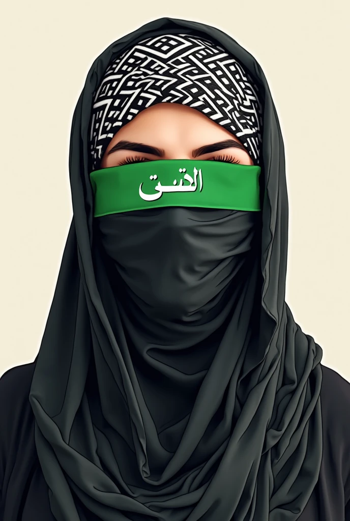 Nordic goddess wearing Palestine_keffiyeh