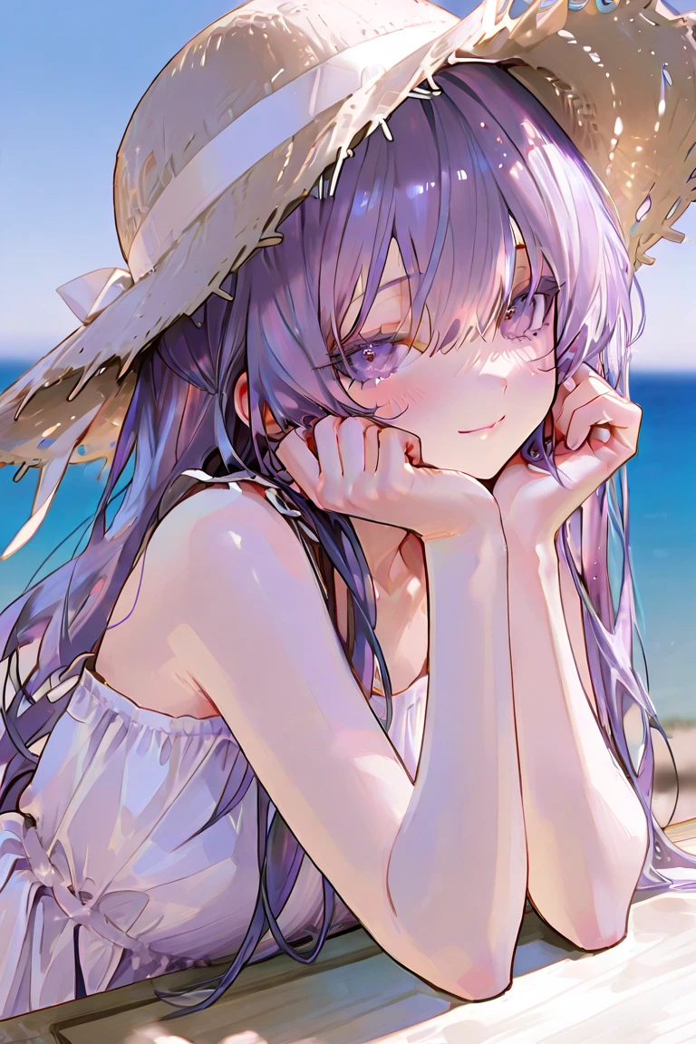cute girl、cute pose、cute one piece、lavender