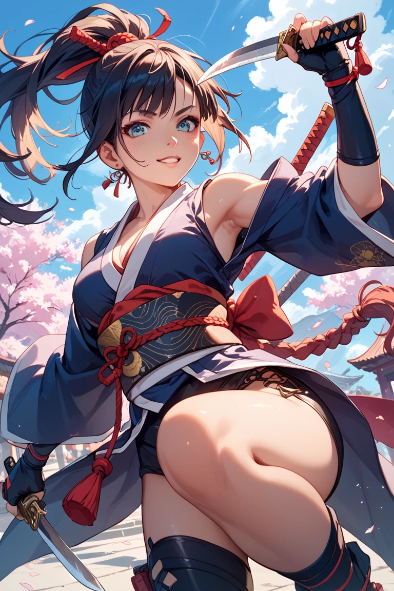 (Very delicate and beautiful:1.2)super model,,Big Breasts,Beautiful breasts,voluptuous,【bike shorts】,,【3girls】,,Highest quality, High resolution, 8K,Kick in a hurry.mini skirt,Japanese Lolita,knife,Blue Flame