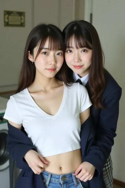 (Realistic:1.3、Ultra HD、Ultra-high resolution、8k、((日本のTwo Girls:1.4))、((学園で服を脱いでNipplesを披露するTwo Girls:1.5))、((Viewer:1.8))、(Extremely realistic skin texture:1.4)、(Realistic:1.3)、、((smile:0.8))、(((Cute Uniform:1.5)))、((Two Girls:1.4))、かわいいTwo Girls、(Brown eyes:1.3)、(Sweaty:1.2)、(Nipplesを見せる:1.5)、((衣服から突き出たNipples:1.4,))、美しいNipples、Nipples、((Small breasts:1.4))、Small breasts、