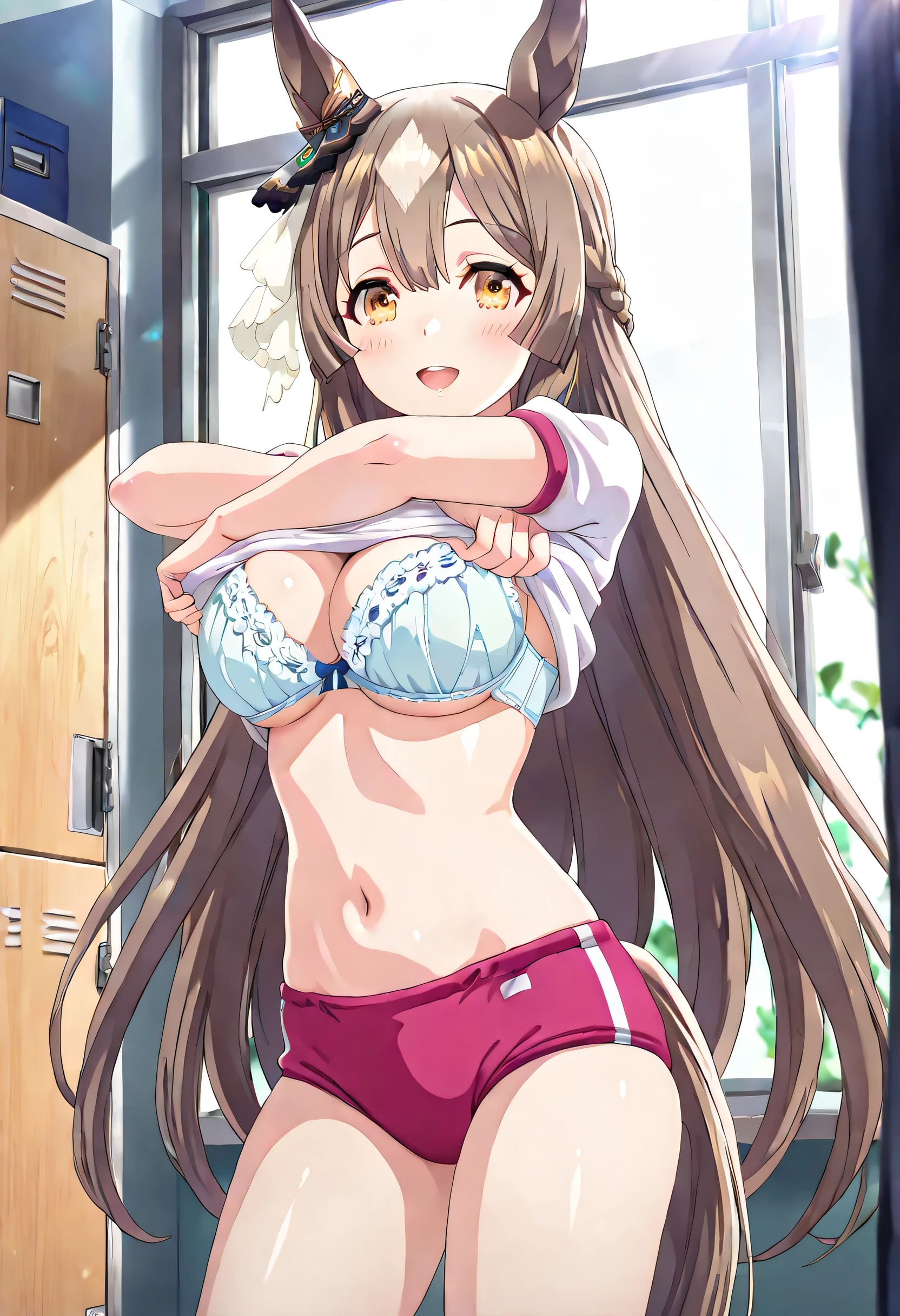 masterpiece, Highest quality, High Resolution, HS1,blush、smile,NSFW、Big Breasts、classroom、Tiny Bikini,