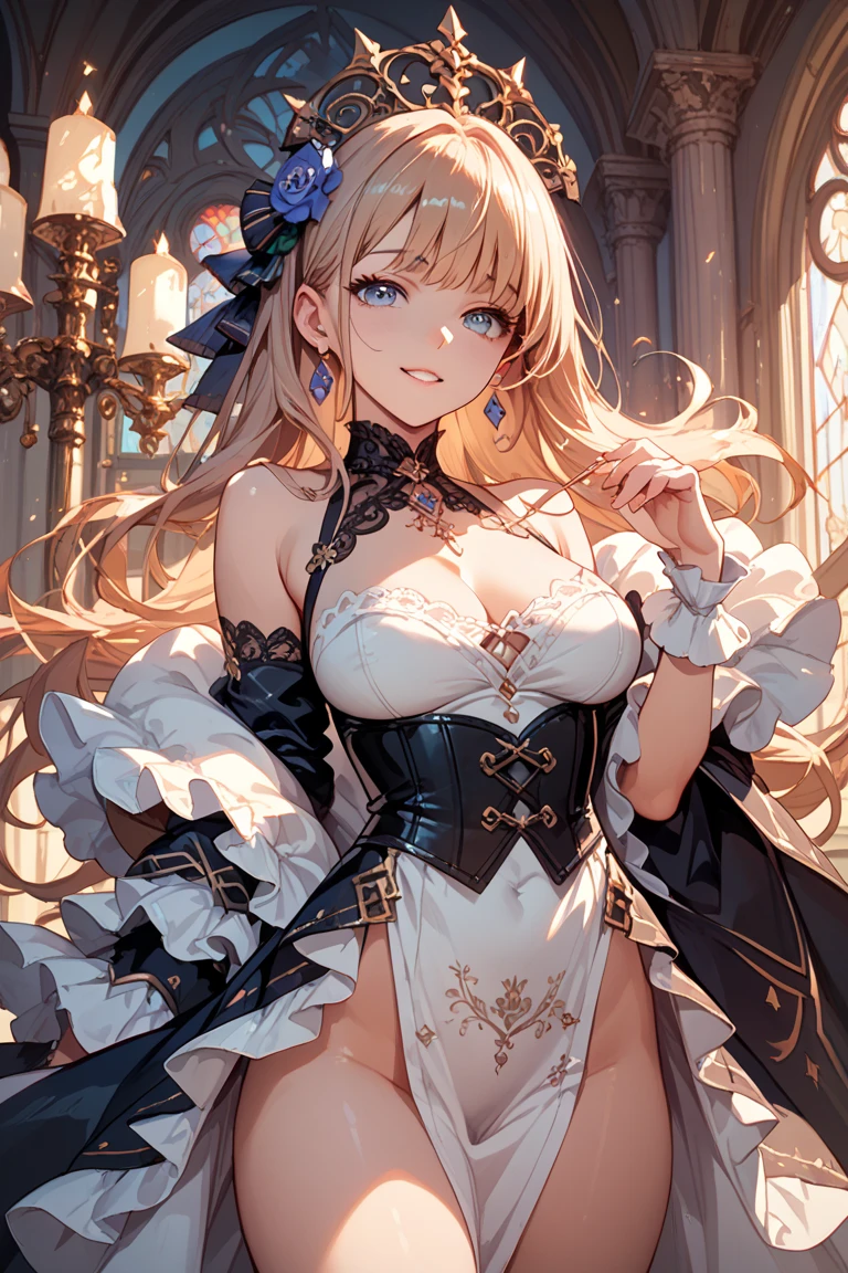 ((anime art style)),(masterpiece),(highest quality), (Super detailed),((very delicate and beautiful)),1 girl,((whole body portrait)),Standing in the colonial city of Santo Domingo,((alone)),digital art,(((1 princess in Gorgeous Princess Rococo Ball Gown with Voluminous Full Length Hoop Skirt))),crinoline,long train,(((Super large realistic breasts filled with super large amount of soft fat、huge boobs,very big ,long tits,skin dents))),((Beautiful embroidery and jewelry)),voluminous frills,See-through,(Gorgeous embroidery and beautiful lace),((large amount of straight hair,very voluminous hair,very long straight hair)),((detailed face and eyes)),Clear pupils,very gorgeous hair ornament,(A gorgeous tiara decorated with sparkling jewels),(Gorgeous gemstone jewelry with sparkly),Long veil,(beautiful background),whole body,((Gorgeous Princess Rococo Ball Gown with Voluminous Full Length Hoop Skirt))
information