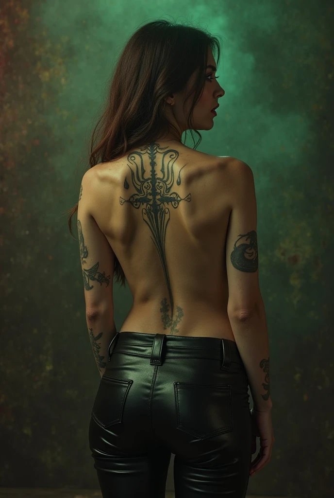 tatuaje fine line de espada con alas de hada