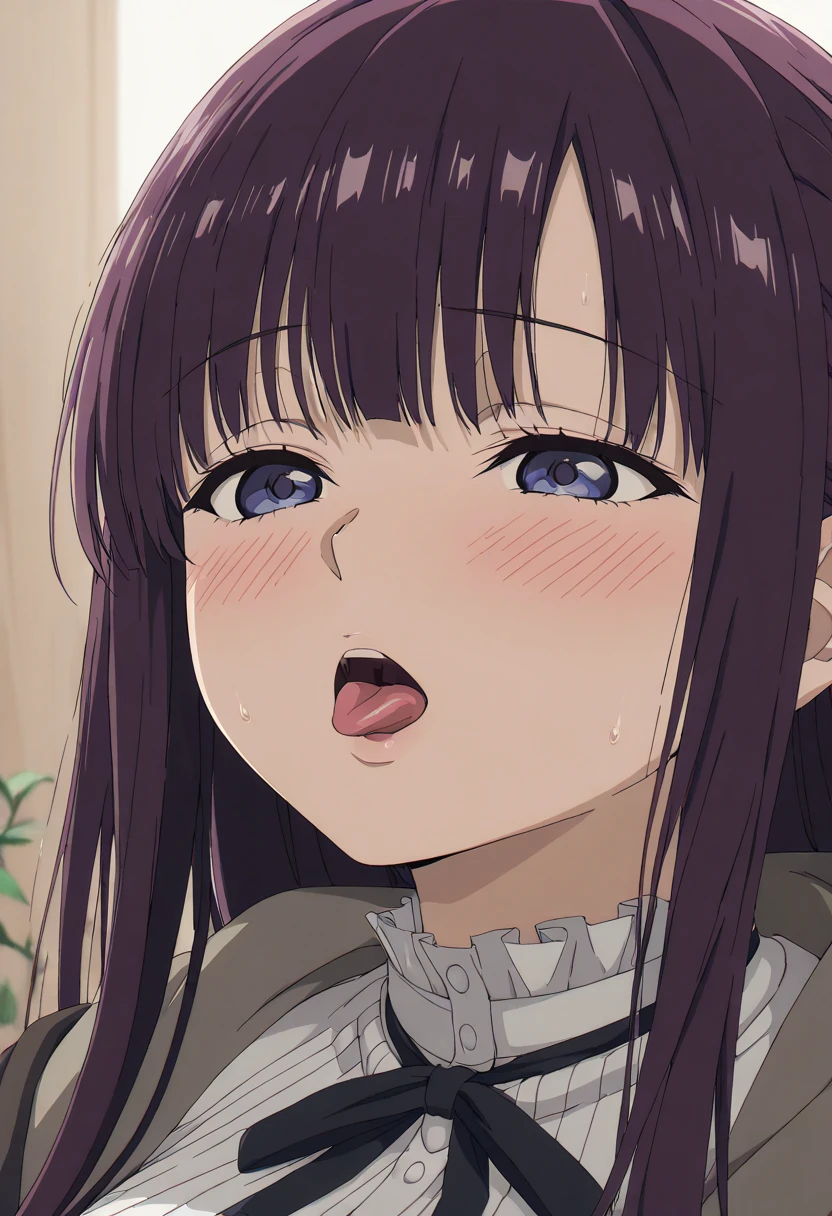 anime, <lora:sd15_lora_beta:0.1>, <lora:ETO_OC:0.1> ETO-OC, <lora:ETO_OCC006:0.8>, ETO_OCC, (curly hair:1.3), (long hair:1.1), (black hair:1.5), thick eyebrows, (plump), 1girl, (hazel eyes:1.4), (multi-tone eyes:1.7), (parted bangs:1.8), (apple-cheeks, round-face, round-chin), (anime screencap:1.8), (even pupils:1.4), (edgQuality:1.5), looking at viewer, BREAK <lora:gokkun3:0.45> (((gokkun3, open mouth, cum, cum in mouth, uvula, tongue out))), naughty smile, <lora:excessive_cum_V1:0.8> excessive cum, <lora:uneven-ahegao-wasabiya:1> ahehalf,saliva,drooling,trembling,
