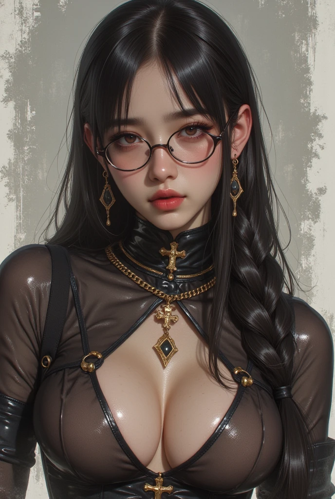 Fine、(The best illustrations)、8k UHD resolution、intricate-detail、top-quality、realisitic、ultra-detailliert、The best lighting、Best Shadows、Soft lighting、Ulutra HD、Ultra-realistic、Tindall Effect、Photorealsitic、(High Detail Skins:1.2)、 (Intricate details, makeup, pureerosface_v1:0.5), (Detailed beautiful delicate face, Detailed beautiful delicate eyes, A perfectly proportioned face, High detailed skin, Detailed skin, best ratio four finger and one thumb, arms below breasts, Tattoo with a red glow under the stomach、Awesome awesome, wide hips, smooth midriff, skiny and thin, __Fashion__, __hair__:1.25)、Digital SLR、 absurd realistic work: 1.3), (max resolution: 1.2), (Ultra HDTV: 1.2), cinematric light, Detailed eyes and skin, detailed facial features, , (Sharp Focus: 1.2）, (Focus on Face:1.2),Perfect Style, Beautiful face, acurate, Anatomically correct, Highly detailed face and skin texture, Detailed eyes, Double eyelids, Thin eyebrows, Glitter Eyeliner: 1 Natural cheeks, Glossy skin, Fair skin: 1.2, (Glossy lips: 1.4),(Shy look: 1.2),Highly detailed facial and skin texture, Detailed eyes, Double eyelids, Natural cheeks,  shiny lips: 1.4,Exposed cleavage、Bewitching。a baby face、Seductive、Chest emphasis、((((Huge glasses, Otaku Glasses, thick glasses, Round glasses)))), The long-haired、Braids、Ponytail distortion、, Ponytail with a bow tied at the back of the hair, huge solemn expression、Body Up、Big breasts emphasis, Super tight breasts, Breast augmentation surgery, The breasts are very big and round and round,Toned waist、 Meet beautiful girls, Look at the girl's body, In the Dark、(Detailed spooky backgrounds:0.8)、Bat Wings，(((Demon Horns)))、(Devil's Tail)、Devil's Messenger，city devil girl，wearing skeleton armor、Devil corner with beautiful and delicate skulls.、Equipped with a fluorescent green magic sword that glows red above the eerie magic flames..........。，Real Rendering，unrealengine，Angry look，tmasterpiece，super detailing，The light from the back window was backlit..........................................，Contour light，green flash particles，translucent magic sword，Red Eyes, Vampire tooth fangs, Boolean surface, Blood from the mouth, Smirk,Bat Wings, Scary smile, Psychopath smile, Psychopath smile, Scary, Oral Opem, Angry eyes, Vampire, Dark sky background, Red + Blue + Green, Shining red moon